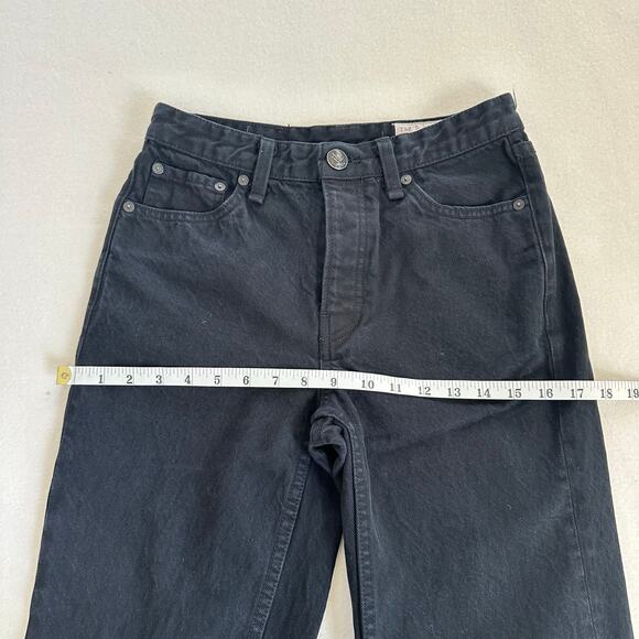 Rag & Bone Black Denim 100% Organic Cotton Maya High-Rise Straight Size 25x29 - Picture 5 of 12